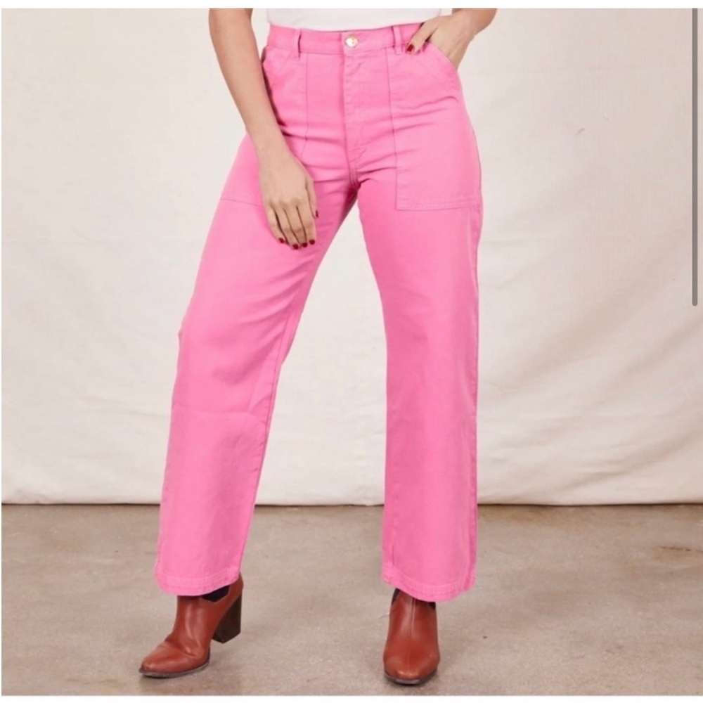 Brand new, unopened Bid Bud Press work pants in Bubblegum Pink